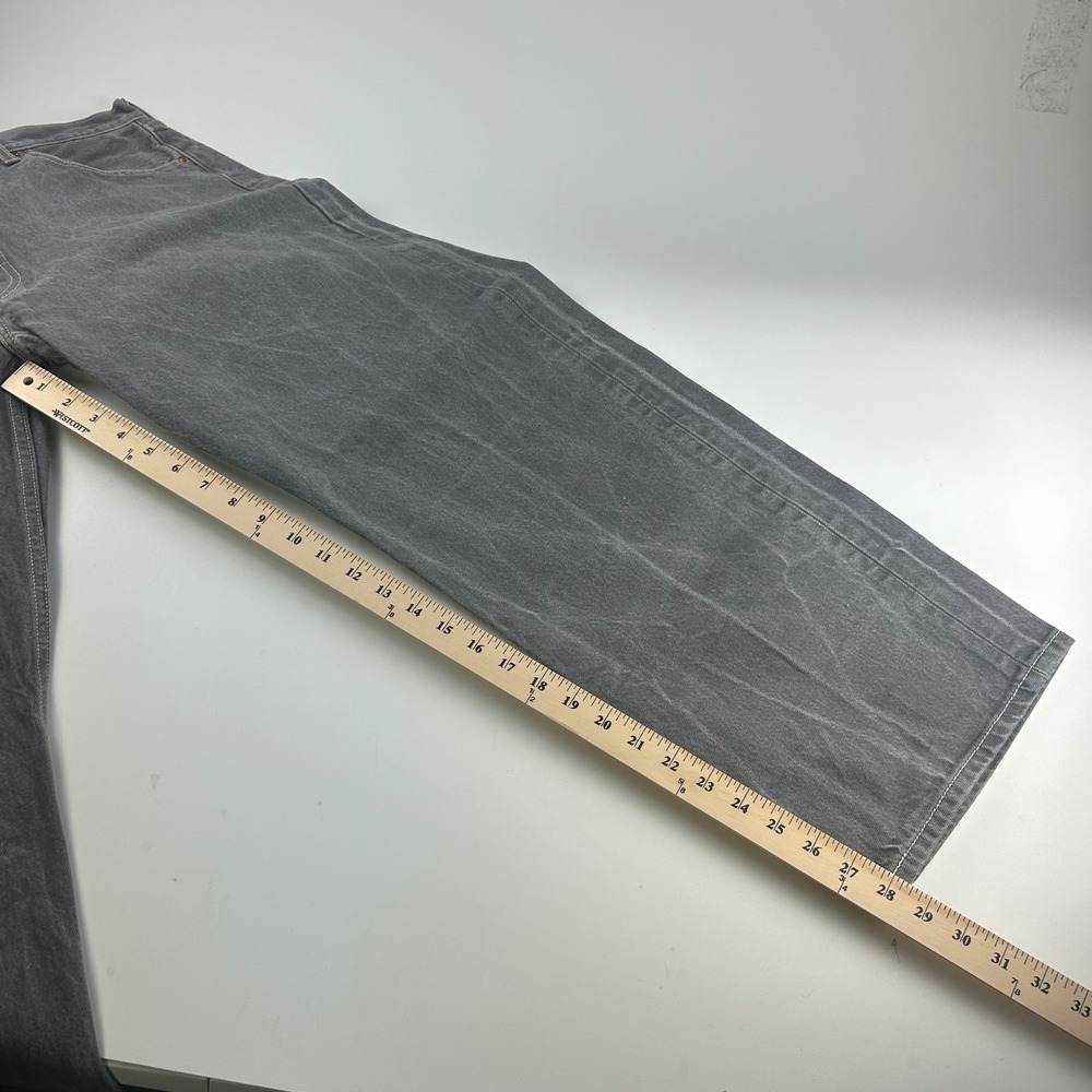 Levis 501 Mens 40x32 Original Fit Grey Faded Denim Straight Leg Jeans - Picture 7 of 7